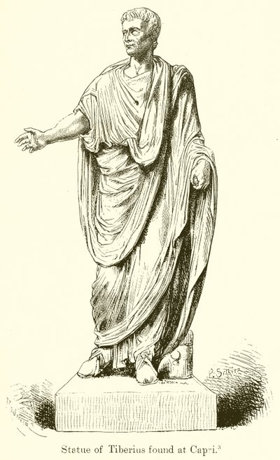 Statua Tyberiusza znaleziona w Capri autorstwa English School