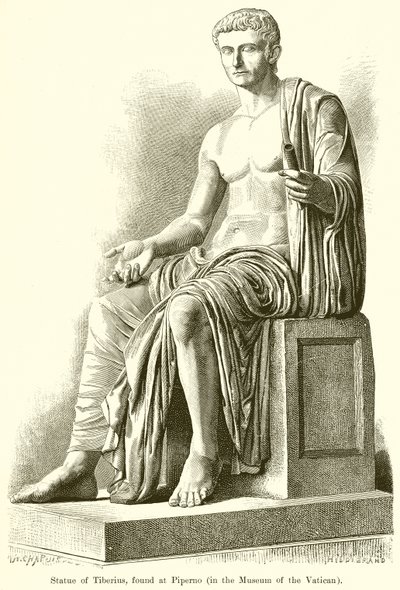 Statua Tyberiusza, znaleziona w Piperno autorstwa English School