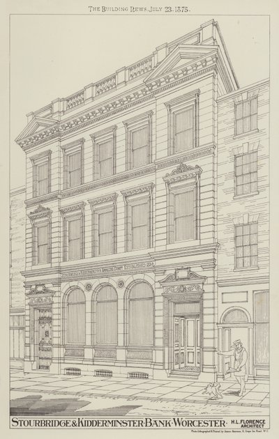 Stourbridge i Kidderminster Bank, Worcester (grawerowanie) autorstwa English School