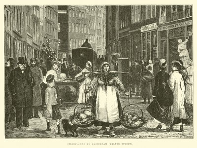 Scena uliczna w Amsterdamie, ulica Kalver autorstwa English School