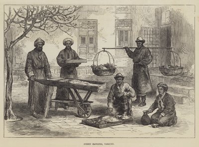 Street Hawkers, Yarkund (grawerowanie) autorstwa English School
