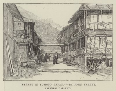 Ulica w Yumoto, Japonia (grawerowanie) autorstwa English School