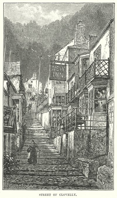 Ulica Clovelly (grawerunek) autorstwa English School