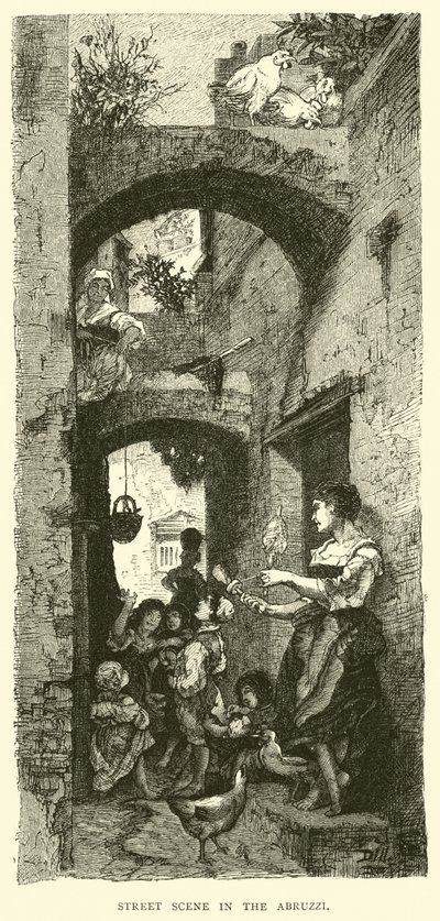 Scena uliczna w Abruzji autorstwa English School