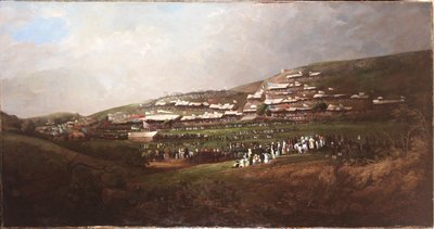 Sunderland, Wyścigi w Tunstall Hope, ok. 1835-40 (olej na płótnie) autorstwa English School