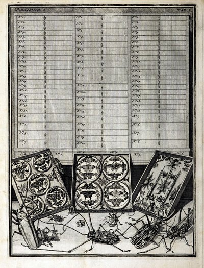 Tabela 1 z Elenchus Tabularum autorstwa Levin Vincent (1658-1727) 1719 autorstwa English School