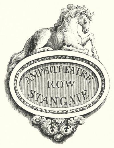 Tablety na rogach ulic, Amfiteatr Row, Stangate (grawerowanie) autorstwa English School