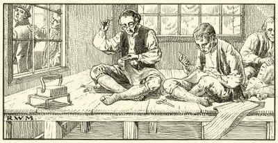 Krawcy - koniec XVIII wieku (tusz na papierze) autorstwa English School