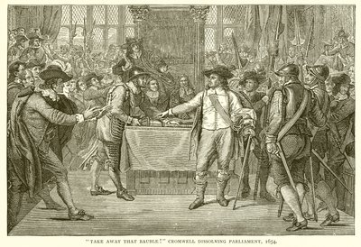 Zabierz tę bombkę! Cromwell rozwiązujący parlament, 1654 autorstwa English School