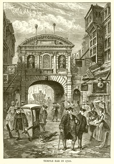 Temple Bar w 1700 autorstwa English School