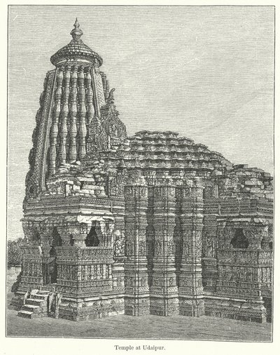 Świątynia w Udaipur (grawerunek) autorstwa English School