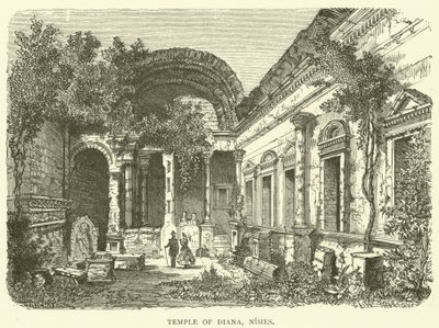 Świątynia Diany, Nimes (rycina) autorstwa English School