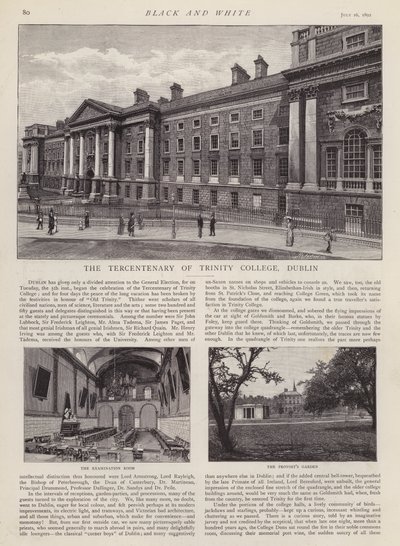 Tercentenary of Trinity College, Dublin, Irlandia (lito) autorstwa English School