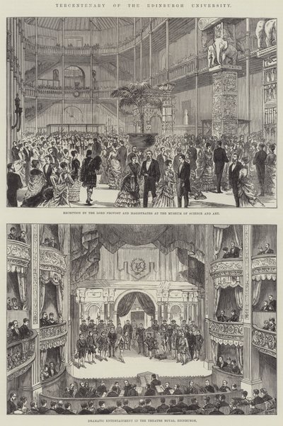 Tercentenary of the Edinburgh University (grafika) autorstwa English School