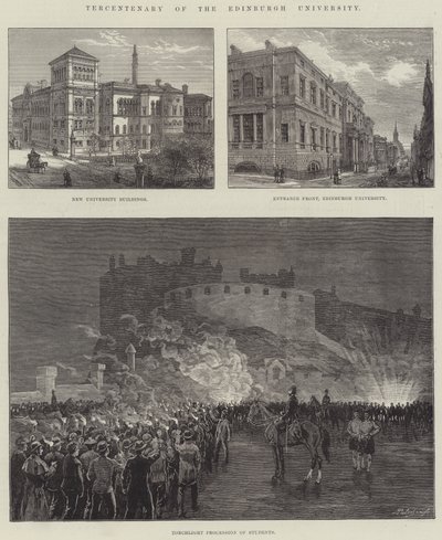 Tercentenary of the Edinburgh University (grafika) autorstwa English School