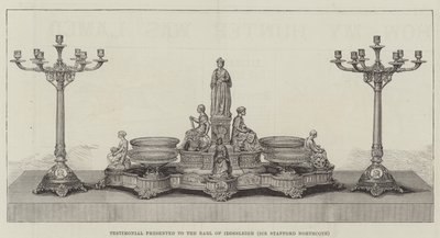 Świadectwo przedstawione hrabiemu Iddesleigh (Sir Stafford Northcote) (grawerowanie) autorstwa English School