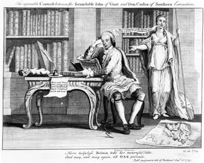 Przyjemny kontrast między potężnym Janem z Gant a Donem Carlosem z Southern Extraction, 1749 autorstwa English School