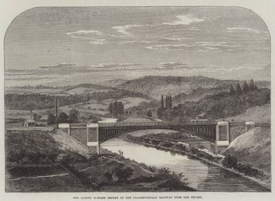 Albert Edward Bridge z Coalbrookdale Railway nad Severn (grawerowanie) autorstwa English School