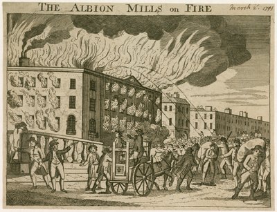 Albion Mills w ogniu autorstwa English School