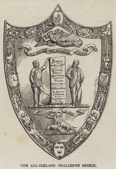 Tarcza Wyzwania All-Irlandia (grawerowanie) autorstwa English School