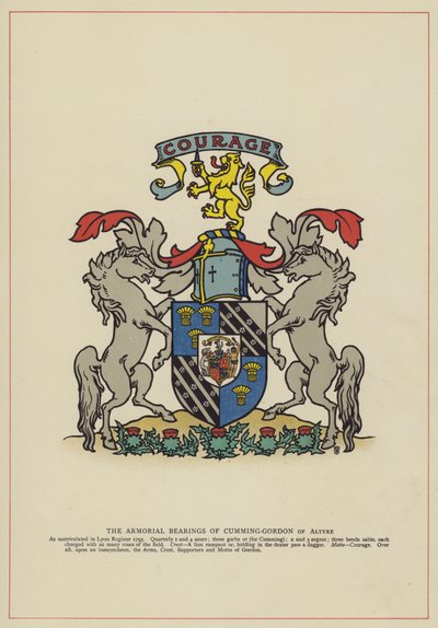 Herbarzowe łożyska Cumming-Gordon z Altyre (kolor lito) autorstwa English School