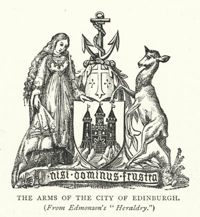 Herb miasta Edynburga (grawerowanie) autorstwa English School