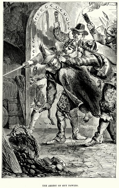 Aresztowanie Guya Fawkesa (rycina) autorstwa English School
