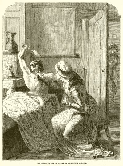 Zabójstwo Marata przez Charlotte Corday autorstwa English School