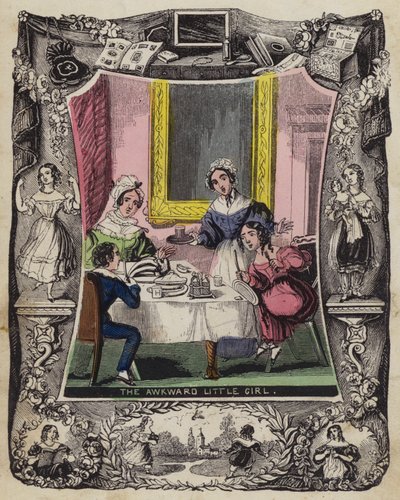 Niezręczna dziewczynka (kolorowa grawerunek) autorstwa English School