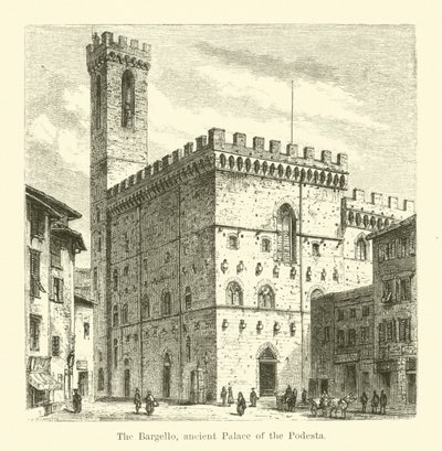 Bargello, antyczny Pałac Podestów (rycina) autorstwa English School