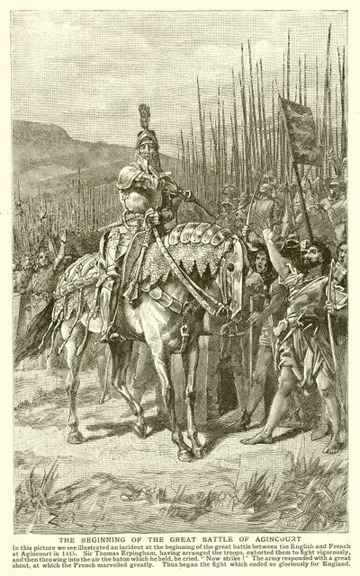 Początek Wielkiej Bitwy pod Agincourt autorstwa English School