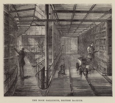 Galerie książek, British Museum (rycina) autorstwa English School