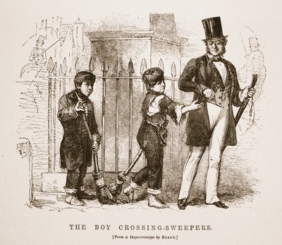 The Boy-Crossing Sweepers, z dagerotypu Richarda Bearda, ilustracja z London Labor i London Poor Henry