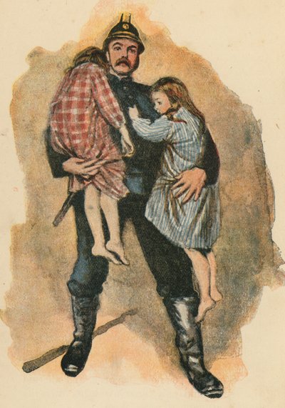 Dzielny strażak (kolorowa litografia) autorstwa English School
