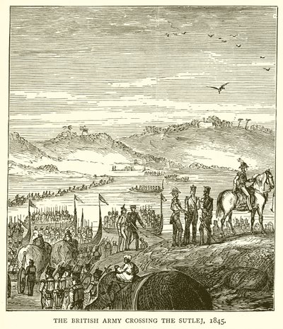 Armia brytyjska przekracza Sutlej, 1845 autorstwa English School