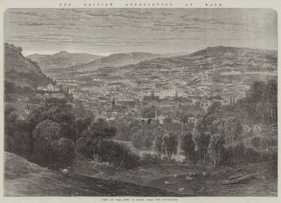 Brytyjskie Stowarzyszenie w Bath, Widok na miasto Bath, od południowego wschodu (rycina) autorstwa English School