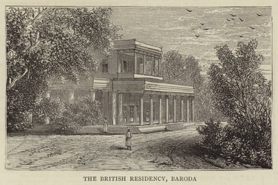 Rezydencja Brytyjska, Baroda (grafika) autorstwa English School