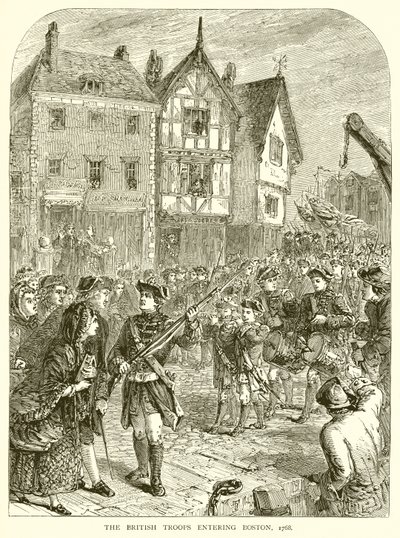 Oddziały brytyjskie wkraczające do Bostonu, 1768 r. autorstwa English School