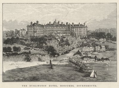 The Burlington Hotel, Boscombe, Bournemouth (grawerowanie) autorstwa English School