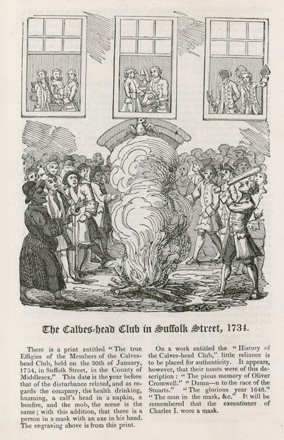 The Calves Head Club na Suffolk Street, 1734 autorstwa English School