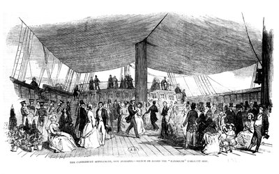 The Canterbury Settlement, Nowa Zelandia - szkic na pokładzie statku Randolph Emigrant, 1850 autorstwa English School