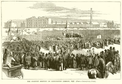 Spotkanie czarowników na Kennington Common, 1848 r. autorstwa English School