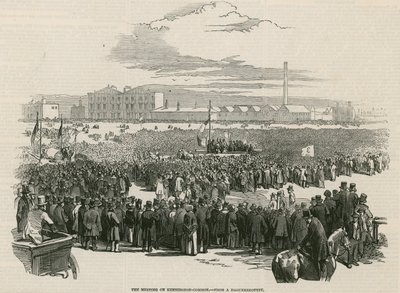 Spotkanie czartystów na Kennington Common w 1848 r. autorstwa English School