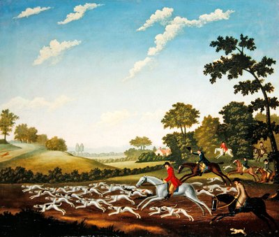 Pościg, ok. 1770 (olej na płótnie) autorstwa English School
