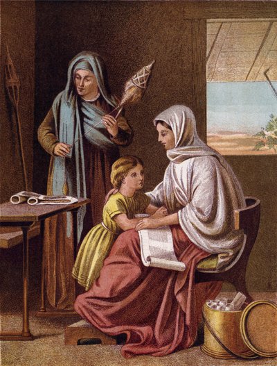 Dzieciątko Tymoteusz czyta Pismo Święte autorstwa English School