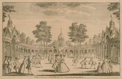 Chińskie pawilony w Vauxhall Gardens w Londynie autorstwa English School
