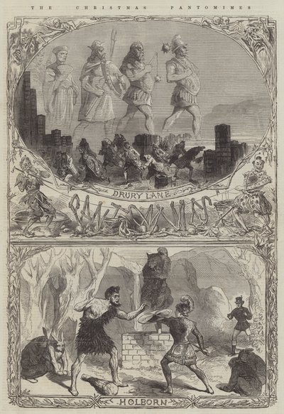Pantomimy bożonarodzeniowe (grafika) autorstwa English School