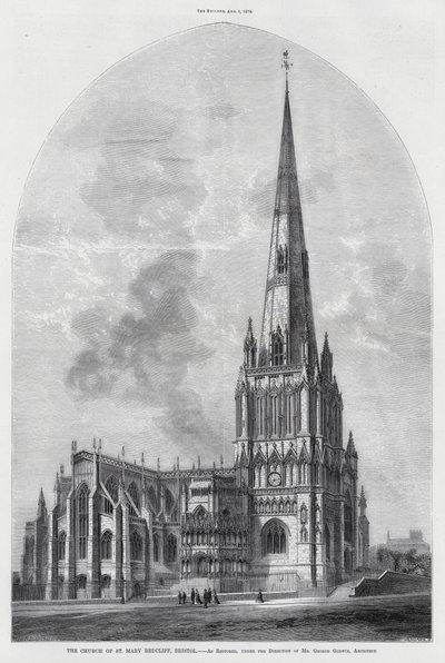 Kościół St Mary Redcliffe, Bristol (rycina) autorstwa English School