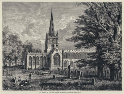 Kościół Świętej Trójcy, Stratford-upon-Avon, North Side (rycina) autorstwa English School