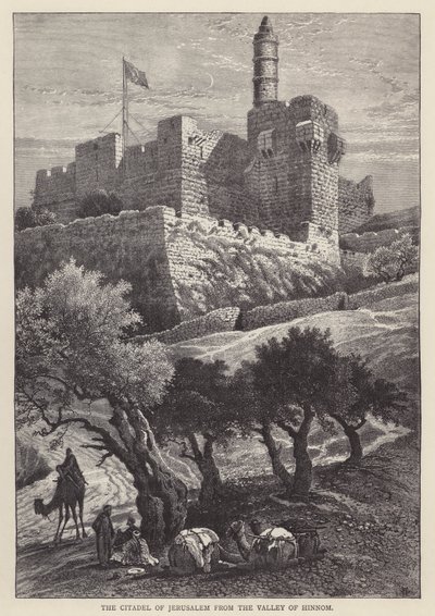 Cytadela Jerozolimska z Doliny Hinnoma (rycina) autorstwa English School